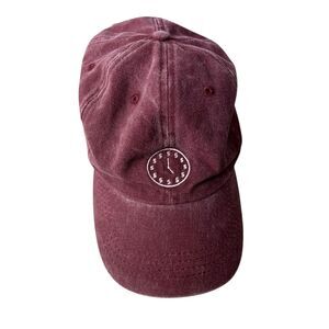 Burgundy Washed Cotton Dad Hat Vintage Adjustable Baseball Cap Minimalist